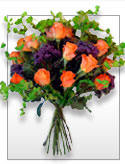 Mediterranean Stroll - Orange/Pink Roses Bouquet